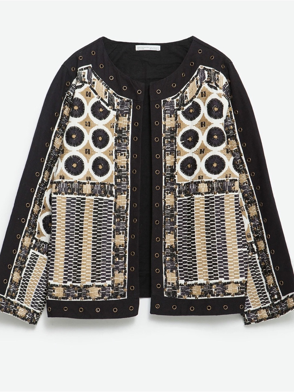 ZARA Black embroidered jacket ethnic boho